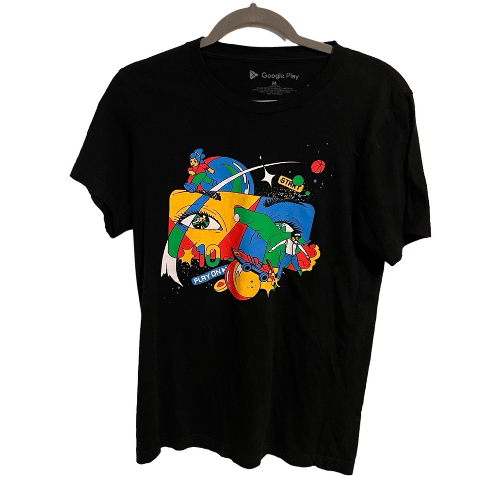 Limited Edition Google Play Graphic T Shirt by Naomi Otsu Black Size M